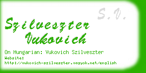 szilveszter vukovich business card